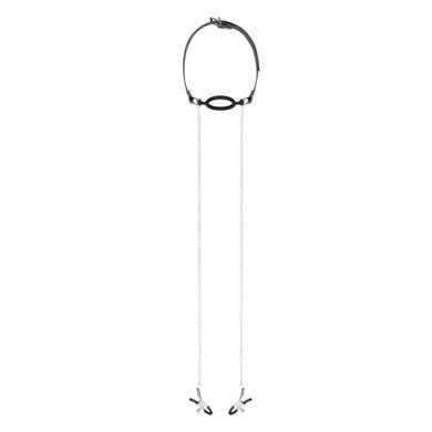 Затискачі з кляпом для сосків Bedroom Fantasies: Nipple Clamps & Silicone Gag Ring