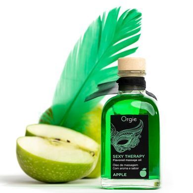 Набор для массажа Orgie &ndash; Sexy Therapy Apple (100 мл), съедобное разогревающее масло + перышко
