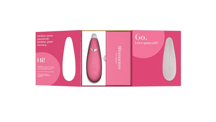 Вакуумный клиторальный стимулятор Womanizer Premium 2 - Raspberry, функции Autopilot и Smart Silence