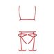 Комплект білизни Passion Exclusive MAGALI SET OpenBra XXL/XXXL, red, стрепи, ліф, трусики і пояс