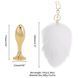 Металева анальна пробка &mdash; кролячий хвіст LOCKINK SEVANDA White Bunny-Tail Anal Pear-shape Plug