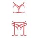 Комплект білизни Passion Exclusive MAGALI SET OpenBra XXL/XXXL, red, стрепи, ліф, трусики і пояс