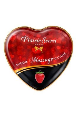 Массажная свеча-сердечко Plaisirs Secrets Strawberry (35 мл)