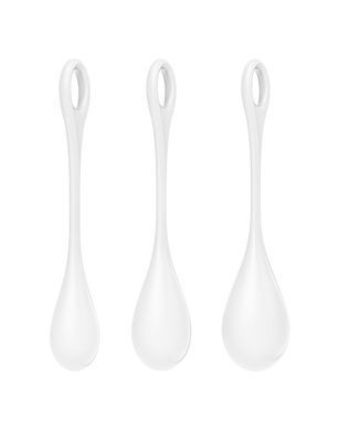 Набір йоні намистин Satisfyer Yoni Power 1 White, діаметр 2-2,5-3см, вага 22-46-74гр