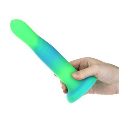 Фалоімітатор, що світиться в темряві, ADDICTION Rave 8&Prime;, Glow in the Dark Dildo Blue Green, 20,3 см