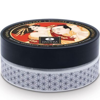 Вкусная пудра для оральных ласк Shunga Body Powder Sparkling Strawberry Wine, 75 г, аромат клубники