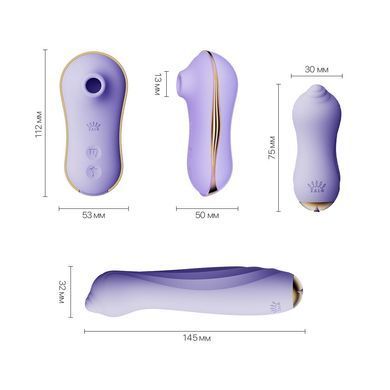 Набор 3в1 Zalo &ndash; UNICORN Set Violet, виброяйцо, пульсатор, вакуумный стимулятор