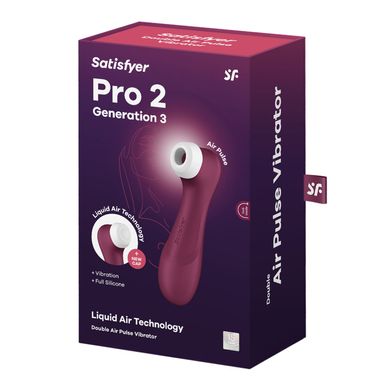 Вакуумний кліторальний стимулятор Satisfyer Pro 2 Generation 3 with Liquid Air Wine Red