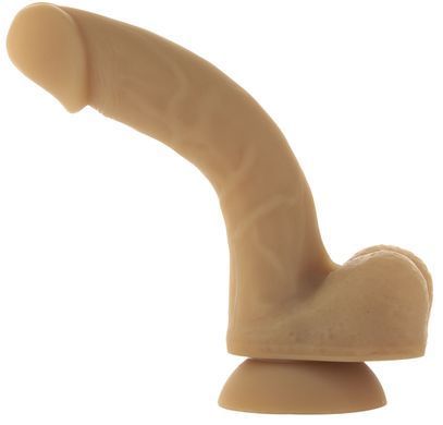 Гибкий фаллоимитатор на присоске ADDICTION &mdash; ANDREW 8&Prime; Silicone Dong &mdash; Caramel, вибропуля в подарок