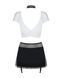 Эротический костюм секретарши Obsessive Secretary suit 5pcs black S/M, черно-белый, топ, юбка, стрин