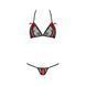 Комплект белья Passion MELISSA BIKINI XXL/XXXL, black, лиф со шнуровкой и трусики-стринги