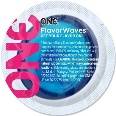 Презерватив ONE Color Sensations ONE adrenaline rush, 1 шт, синій, гладенький, зі змазкою