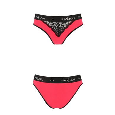 Трусики с широкой резинкой и кружевом Passion PS001 PANTIES L, red-black