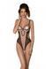 Еротичне боді Passion MARINA BODY, XXL/XXXL, beige, з відкритими чашками