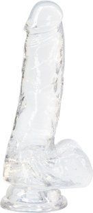Прозрачный фаллоимитатор на присоске ADDICTION &mdash; Clear Dildo with Balls 7&Prime;, вибропуля в подарок