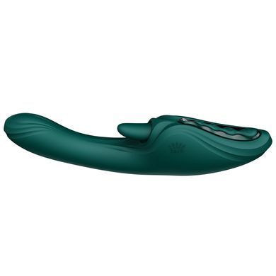 Смарт-вібратор Zalo Ares Turquoise Green, підігрів, 3 мотори, язичок для клітора, стимуляція точки G