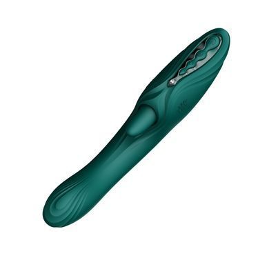Смарт-вібратор Zalo Ares Turquoise Green, підігрів, 3 мотори, язичок для клітора, стимуляція точки G