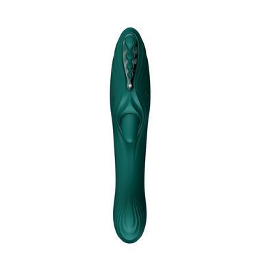 Смарт-вібратор Zalo Ares Turquoise Green, підігрів, 3 мотори, язичок для клітора, стимуляція точки G