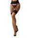 Панчохи Obsessive Nutris stockings, XL/2XL, тілесні, з чорним мереживом, під пояс