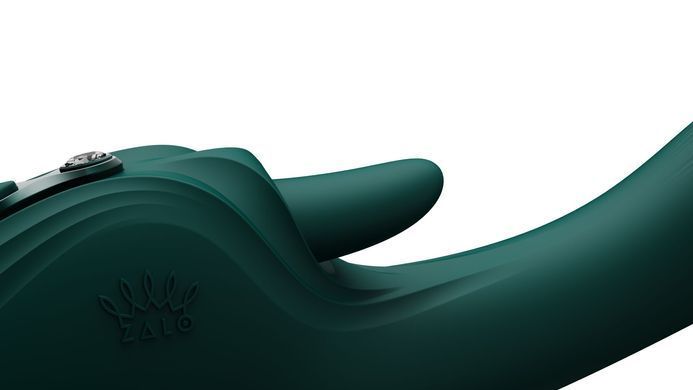Смарт-вібратор Zalo Ares Turquoise Green, підігрів, 3 мотори, язичок для клітора, стимуляція точки G