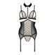 Корсет з відкритими грудьми Passion DOMINICA CORSET XXL/XXXL beige, пажі для панчіх, стрінги