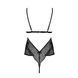 Боди Passion AMBERLY BODY 4XL/5XL black, ассиметричный крой, кружевной лиф, золотая нить