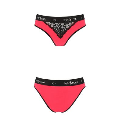 Трусики с широкой резинкой и кружевом Passion PS001 PANTIES S, red-black