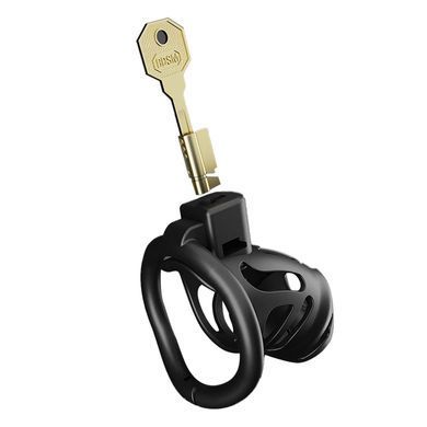 Клетка для пениса LOCKINK SEVANDA Naja-Cobra Chastity Cage Satin Black, 3 кольца разных размеров