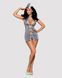 Эротический костюм стюардессы Obsessive Stewardess 3 pcs grey L/XL, серый, платье, стринги, пилотка