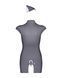 Эротический костюм стюардессы Obsessive Stewardess 3 pcs grey L/XL, серый, платье, стринги, пилотка