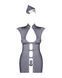 Эротический костюм стюардессы Obsessive Stewardess 3 pcs grey L/XL, серый, платье, стринги, пилотка