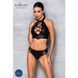 Комплект з еко-шкіри Passion NANCY BIKINI XXL/XXXL, black, бра та трусики з імітацією шнурівки