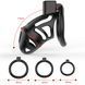 Клетка для пениса LOCKINK SEVANDA Naja-Cobra Chastity Cage Satin Black, 3 кольца разных размеров