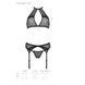 Комплект белья Passion SATARA SET XXL/XXXL black, топ, пояс для чулок, стринги
