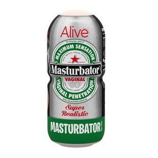Недорогий мастурбатор-вагіна Alive Heineken Vagina у вигляді банки пива