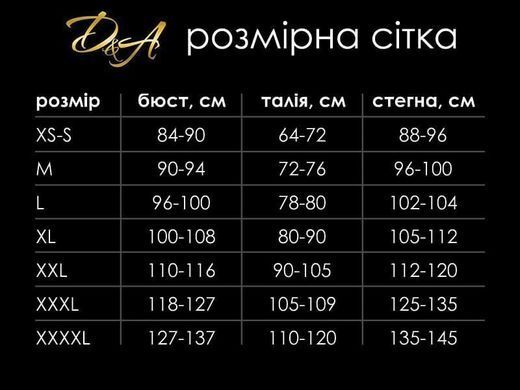 Сітчастий комплект білизни з воланами D&A, XL, топ, стрінги