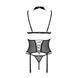 Корсет з відкритими грудьми Passion DOMINICA CORSET S/M black, пажі для панчіх, стрінги