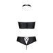 Комплект из экокожи Passion NANCY BIKINI 4XL/5XL black, бра и трусики с имитацией шнуровки