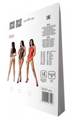 Бодистокинг с имитацией корсетной шнуровки Passion BS094 One Size, white, цветочный узор, с доступом