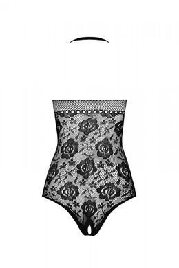 Бодистокинг с имитацией корсетной шнуровки Passion BS094 One Size, white, цветочный узор, с доступом