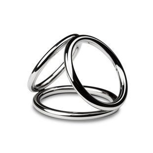 Потрійне ерекційне кільце Sinner Gear Unbendable &ndash; Triad Chamber Metal Cock and Ball Ring &ndash; Medium