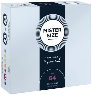 Презервативи Mister Size - pure feel - 64 (36 condoms), товщина 0,05 мм