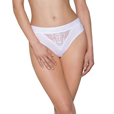 Трусики з широкою гумкою і мереживом Passion PS001 PANTIES L, white