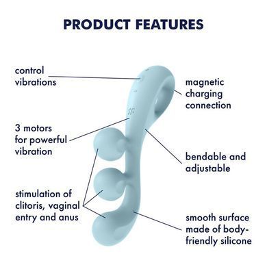 Універсальний вібратор Satisfyer Tri Ball 2, 3 мотори, гнеться