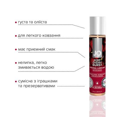 Змазка на водній основі JO H2O — Cherry Burst (30 мл) без цукру, рослинний гліцерин