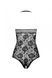 Бодистокинг с имитацией корсетной шнуровки Passion BS094 One Size, white, цветочный узор, с доступом
