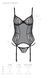 Корсет Passion LEAFA CORSET black L/XL, м'які чашки, затискачі для панчіх, стрінги в комплекті