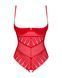 Боді з доступом Obsessive Ingridia crotchless teddy XL/2XL, червоне, відкриті груди