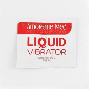 Пробник лубриканта с эффектом вибрации Amoreane Med Liquid Vibrator Strawberry (2 мл)