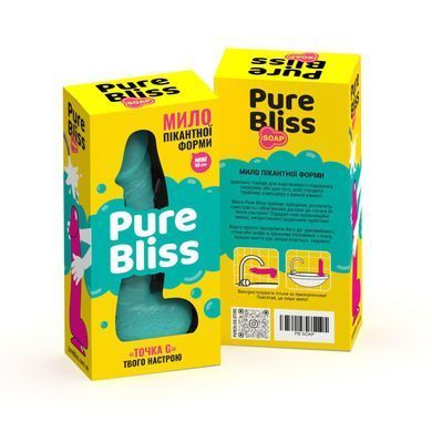 Мило у формі пеніса Pure Bliss MINI Turquoise, крафтове мило-член, натуральне